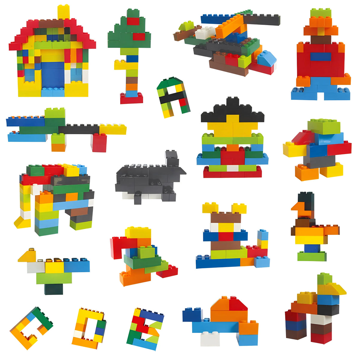 Classic Building Bricks Bulk Set (300 to 1000 Pieces)