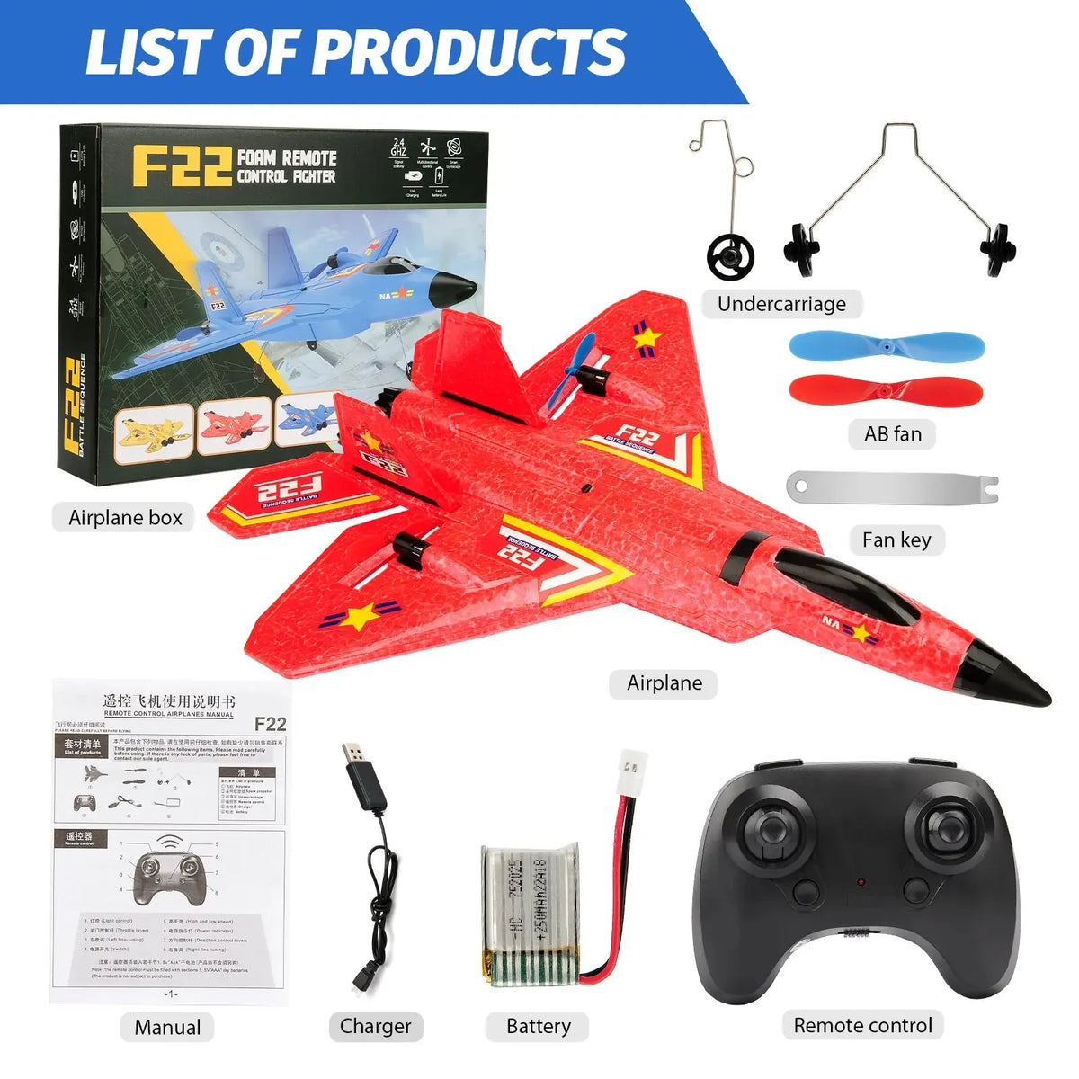 F-22 LED Foam RC Plane