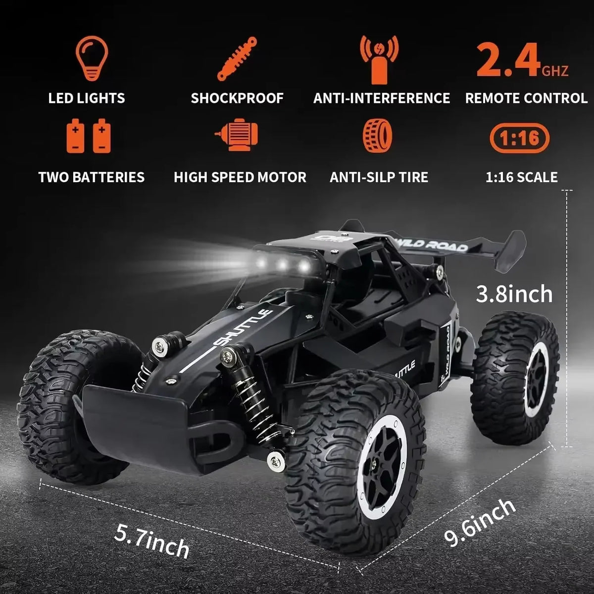 RC Monster Truck 1:16 with LED Lights