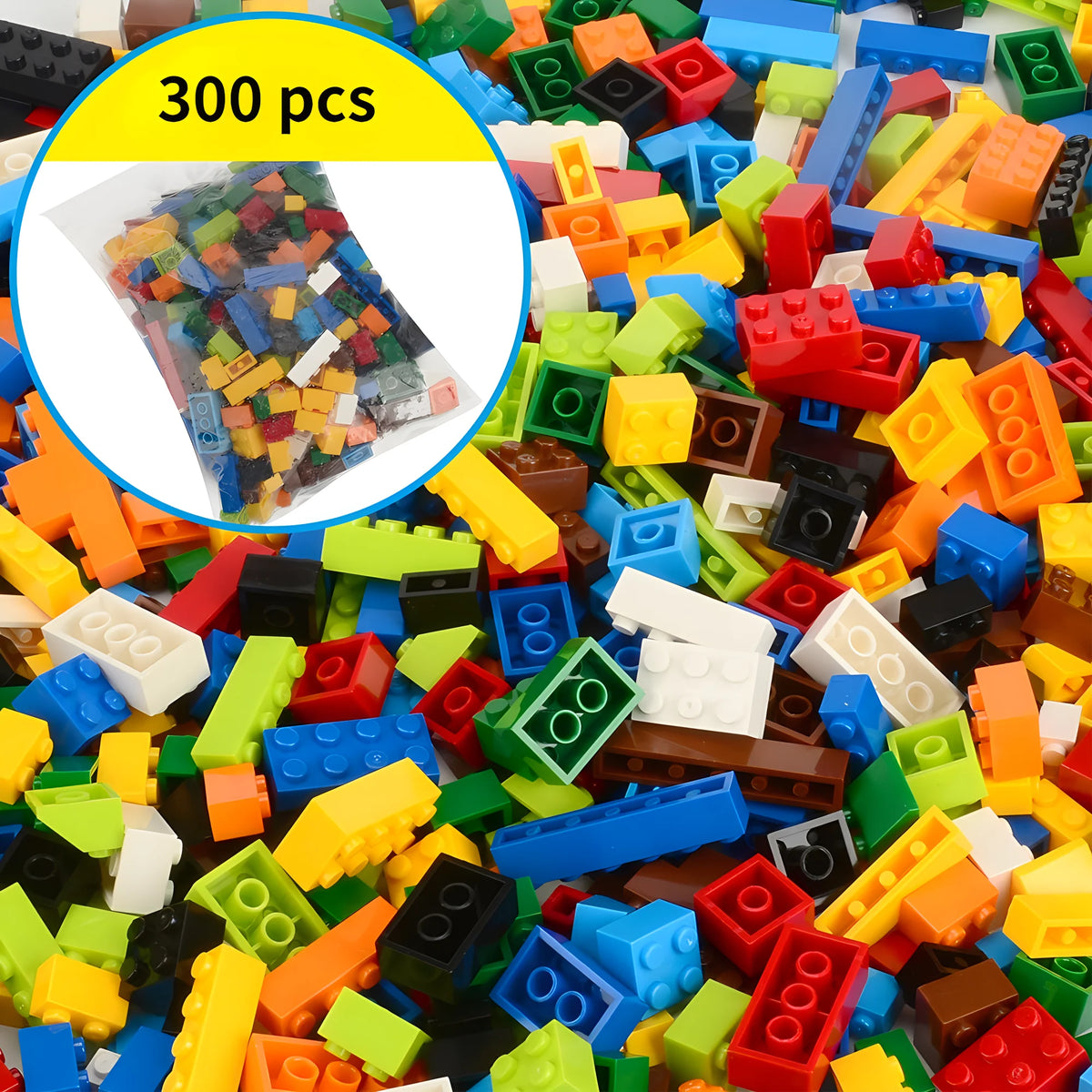 Classic Building Bricks Bulk Set (300 to 1000 Pieces)