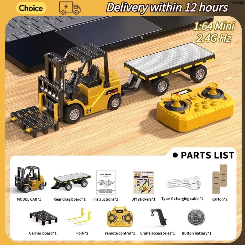 Mini RC Construction Vehicles 1:64