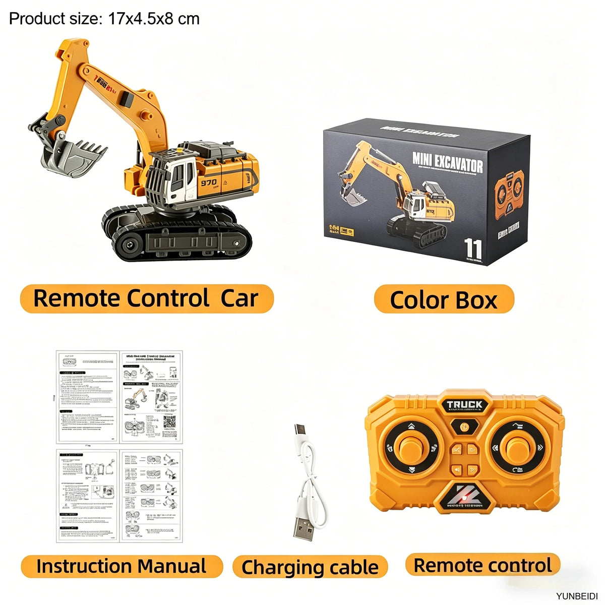 Mini RC Construction Vehicles 1:64