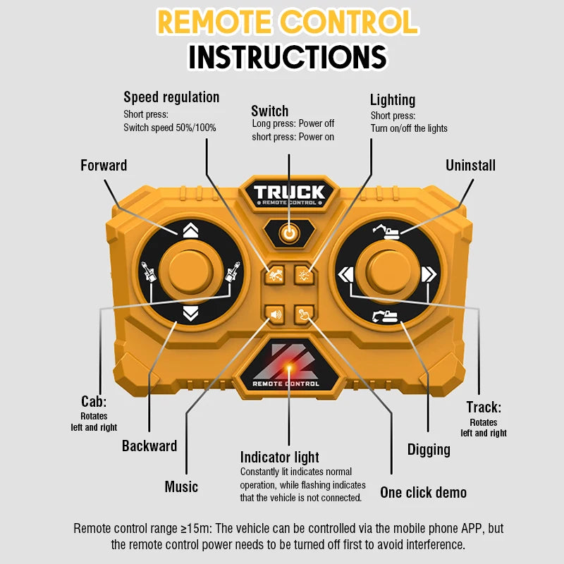 Mini RC Construction Vehicles 1:64 – Pro Alloy