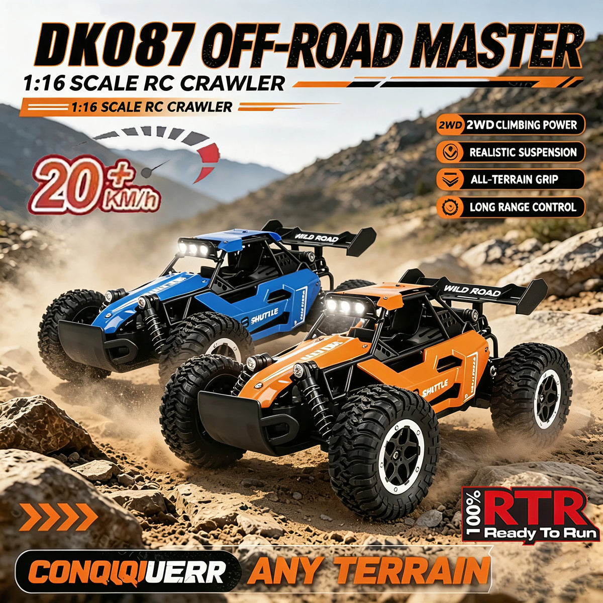 RC Monster Truck 1:16 with LED Lights