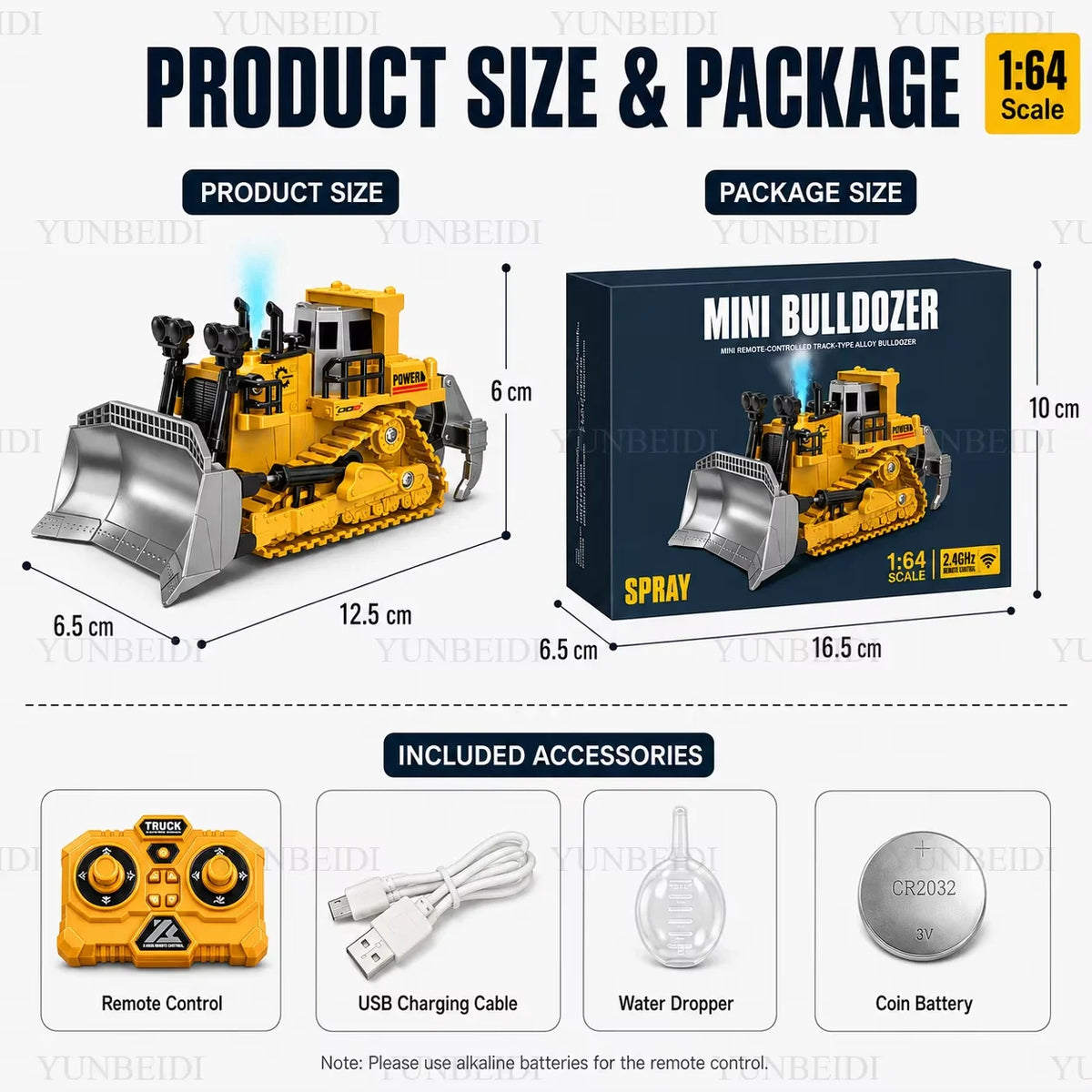 Mini RC Construction Vehicles 1:64