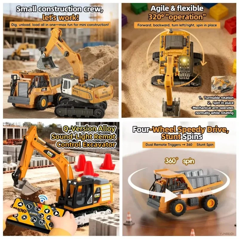 Mini RC Construction Vehicles 1:64