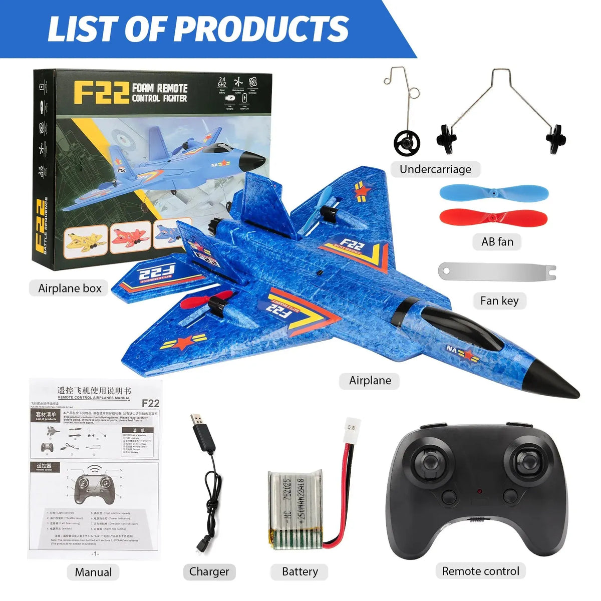 F-22 LED Foam RC Plane