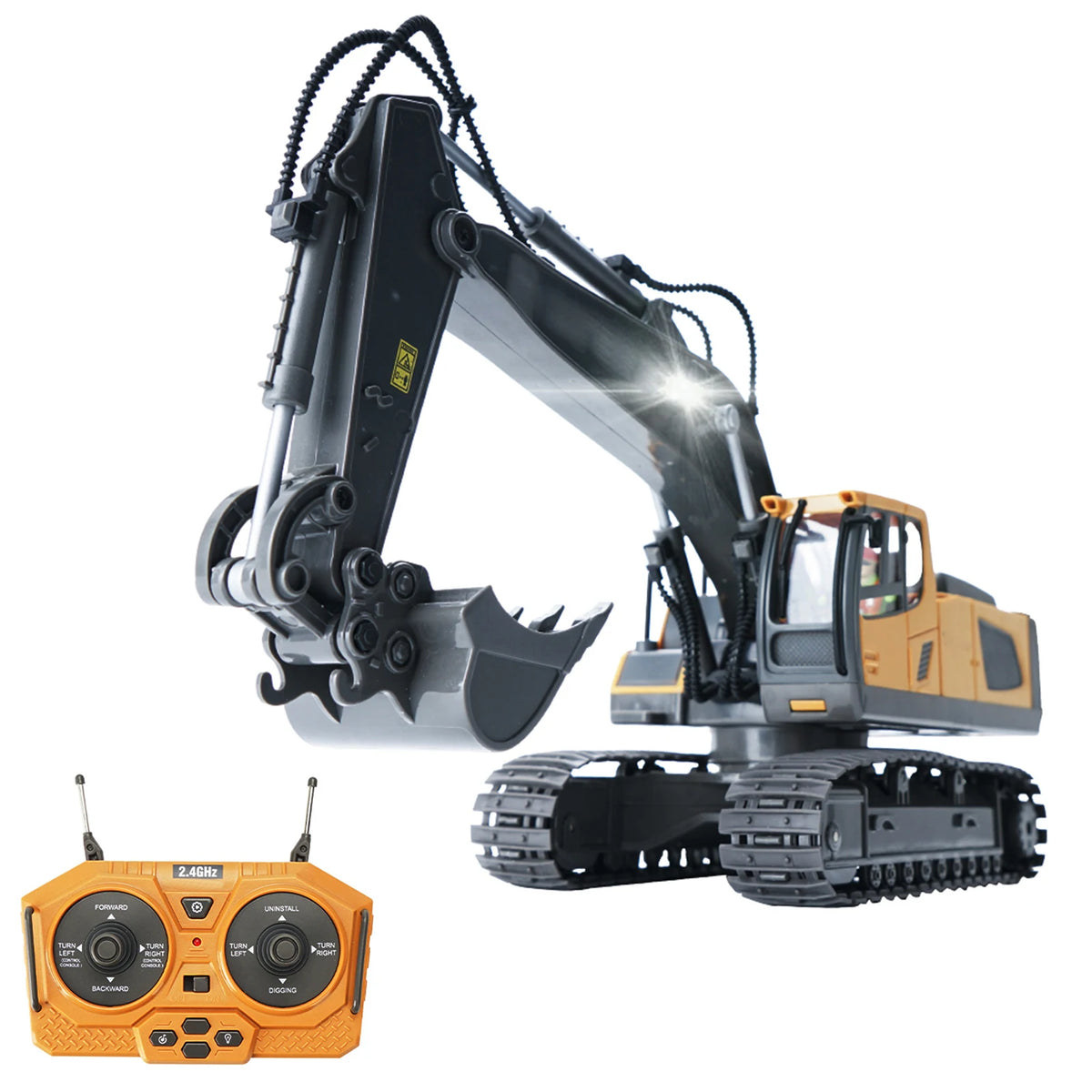 11-Channel RC Excavator 1:20 with Lights and Sound