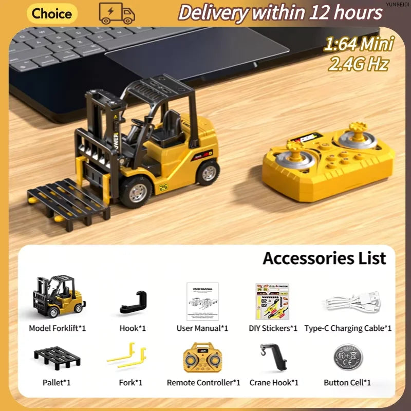 Mini RC Construction Vehicles 1:64
