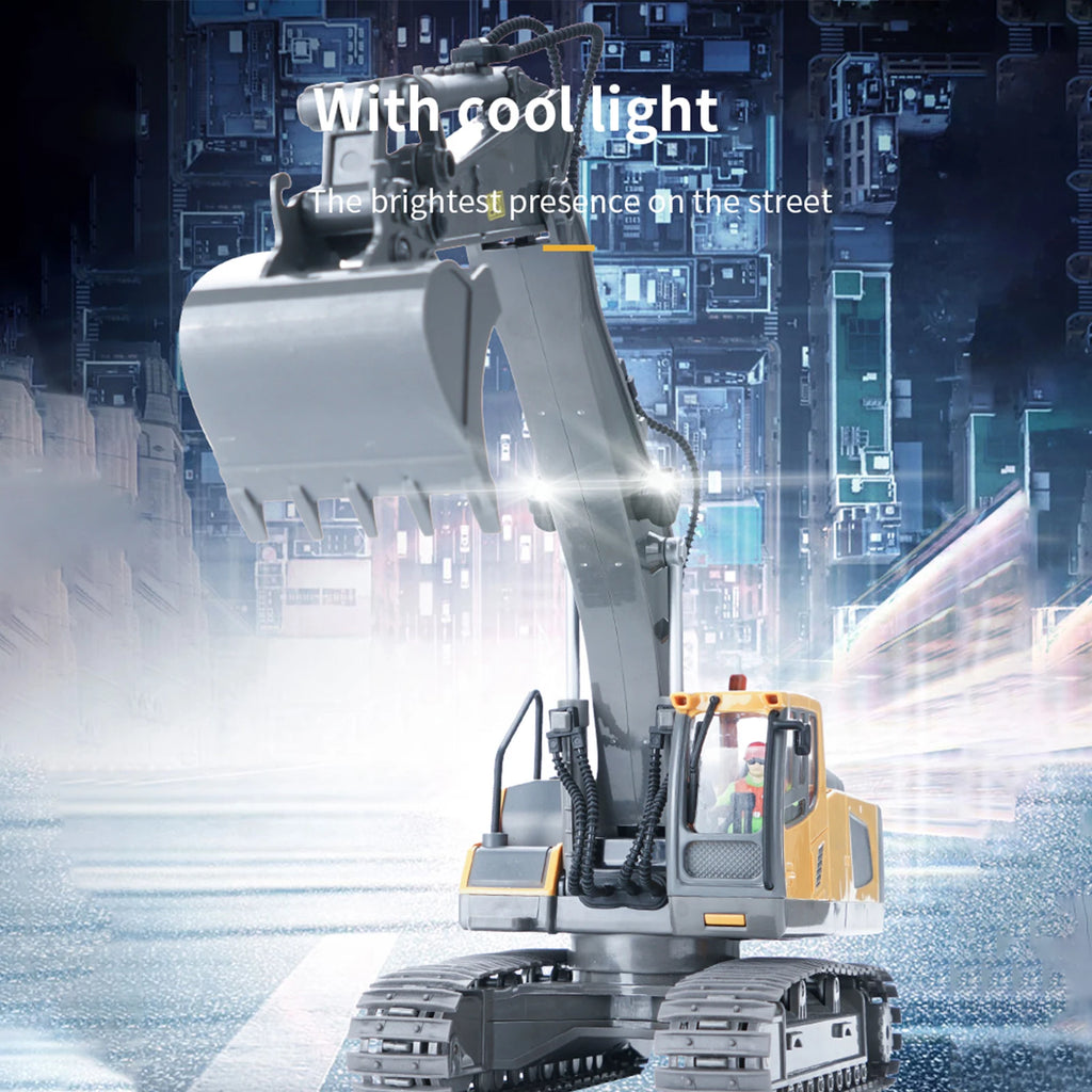 11-Channel RC Excavator 1:20 with Lights and Sound